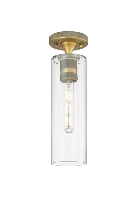 INNOVATIONS 434-1F-BB-G434-12CL Crown Point 1 4.5 inch Flush Mount Brushed Brass