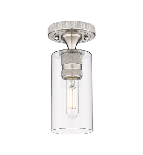 INNOVATIONS 434-1F-SN-G434-7CL Crown Point 1 4.5 inch Flush Mount Satin Nickel