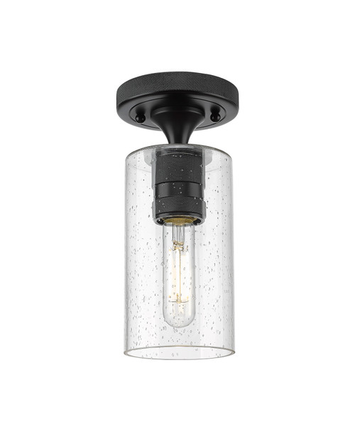 INNOVATIONS 434-1F-BK-G434-7SDY Crown Point 1 4.5 inch Flush Mount Matte Black