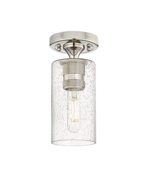 INNOVATIONS 434-1F-PN-G434-7SDY Crown Point 1 4.5 inch Flush Mount Polished Nickel