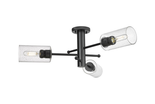 INNOVATIONS 434-3F-BK-G434-7SDY Crown Point 3 34 inch Flush Mount Matte Black