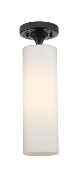 INNOVATIONS 434-1F-BK-G434-12WH Crown Point 1 4.5 inch Flush Mount Matte Black