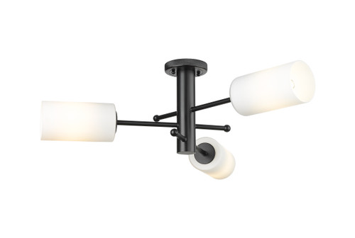 INNOVATIONS 434-3F-BK-G434-7WH Crown Point 3 34 inch Flush Mount Matte Black