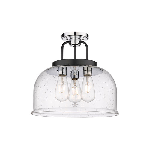 INNOVATIONS 239-3C-BPC-G239-15SDY Kahana 3 15 inch Flush Mount Black Polished Chrome