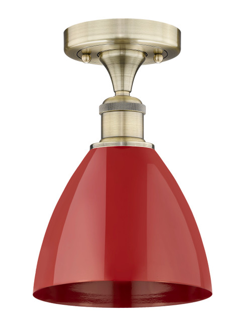 INNOVATIONS 616-1F-AB-MBD-75-RD Plymouth Dome 1 7.5 inch Semi-Flush Mount Antique Brass