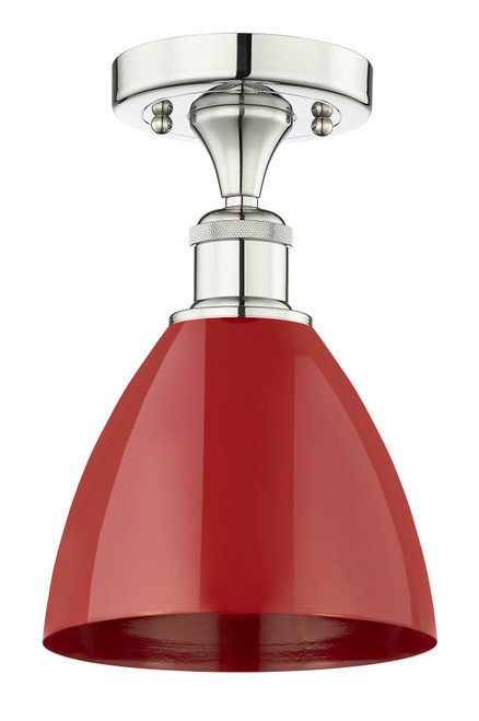 INNOVATIONS 616-1F-PN-MBD-75-RD Plymouth Dome 1 7.5 inch Semi-Flush Mount Polished Nickel