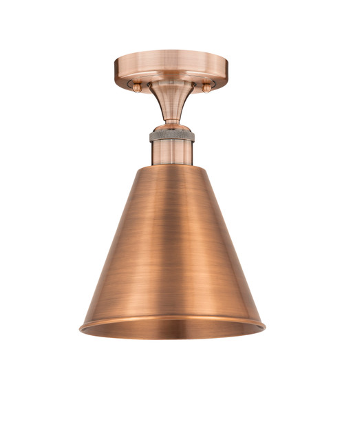 INNOVATIONS 616-1F-AC-MBC-8-AC Edison Cone 1 8 inch Semi-Flush Mount Antique Copper