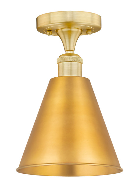 INNOVATIONS 616-1F-SG-MBC-8-SG Edison Cone 1 Light 8 inch Semi-Flush Mount Satin Gold