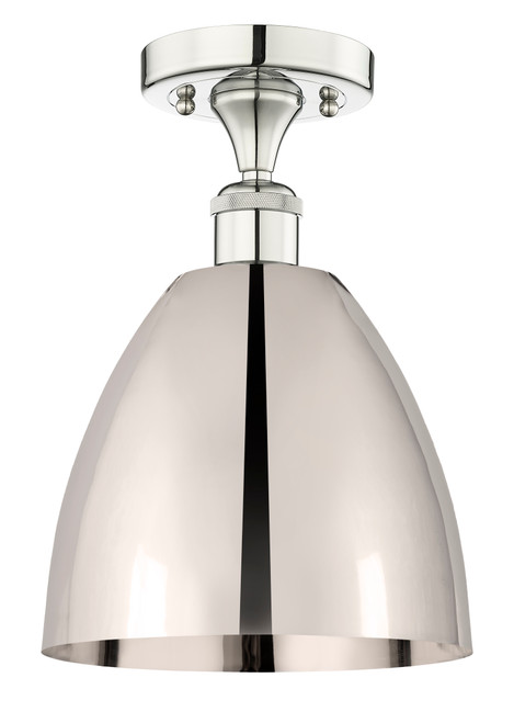 INNOVATIONS 616-1F-PN-MBD-9-PN Metal Bristol 1 Light 9 inch Semi-Flush Mount Polished Nickel INNOVATIONS 616-1F-PN-MBD-9-PN Metal Bristol 1 Light 9 inch Semi-Flush Mount Polished Nickel