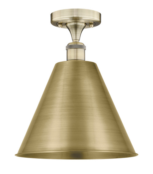 INNOVATIONS 616-1F-AB-MBC-12-AB Edison Cone 1 12 inch Semi-Flush Mount Antique Brass