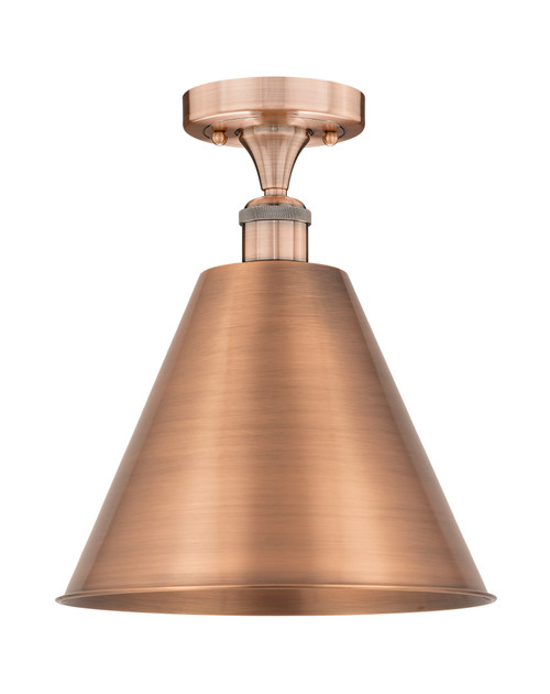 INNOVATIONS 616-1F-AC-MBC-12-AC Edison Cone 1 12 inch Semi-Flush Mount Antique Copper