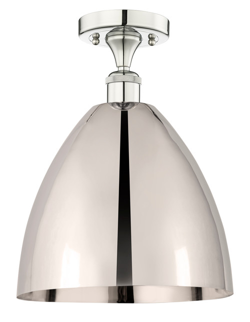 INNOVATIONS 616-1F-PN-MBD-12-PN Metal Bristol 1 Light 12 inch Semi-Flush Mount Polished Nickel