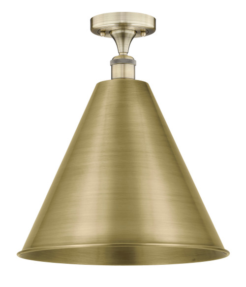 INNOVATIONS 616-1F-AB-MBC-16-AB Edison Cone 1 16 inch Semi-Flush Mount Antique Brass