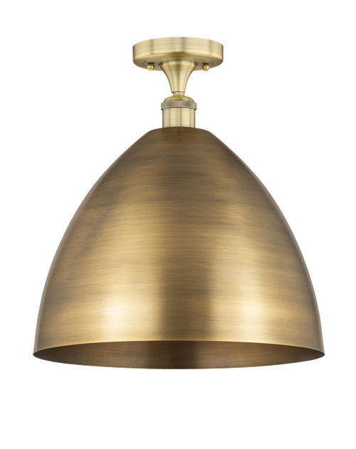 INNOVATIONS 616-1F-BB-MBD-16-BB Metal Bristol 1 Light 16 inch Semi-Flush Mount Brushed Brass