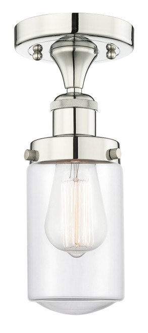 INNOVATIONS 616-1F-PN-G312 Dover 1 6.5 inch Semi-Flush Mount Polished Nickel