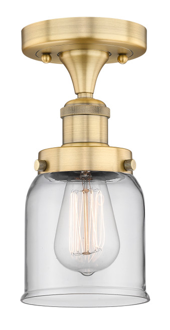 INNOVATIONS 616-1F-BB-G52 Bell 1 6.5 inch Semi-Flush Mount Brushed Brass