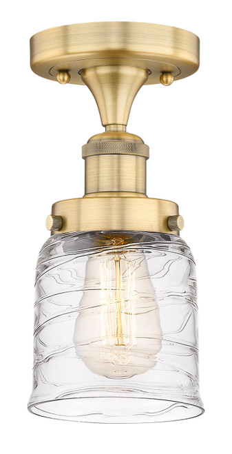 INNOVATIONS 616-1F-BB-G513 Bell 1 6.5 inch Semi-Flush Mount Brushed Brass