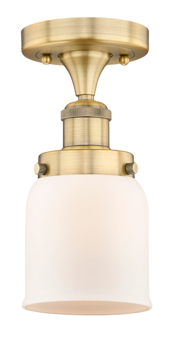 INNOVATIONS 616-1F-BB-G51 Bell 1 6.5 inch Semi-Flush Mount Brushed Brass