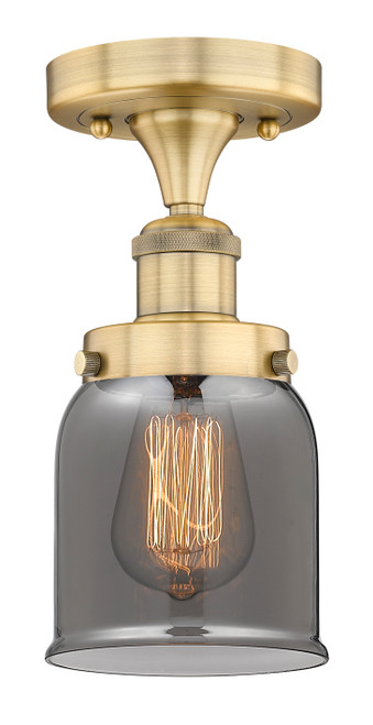 INNOVATIONS 616-1F-BB-G53 Bell 1 6.5 inch Semi-Flush Mount Brushed Brass