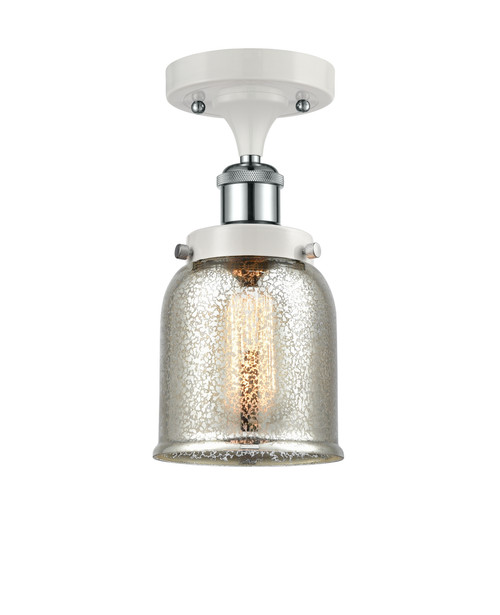 INNOVATIONS 916-1C-WPC-G58-LED Small Bell 1 Light Semi-Flush Mount part of the Ballston Collection White and Polished Chrome