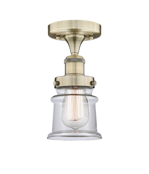 INNOVATIONS 616-1F-AB-G182S Canton 1 5.25 inch Semi-Flush Mount Antique Brass