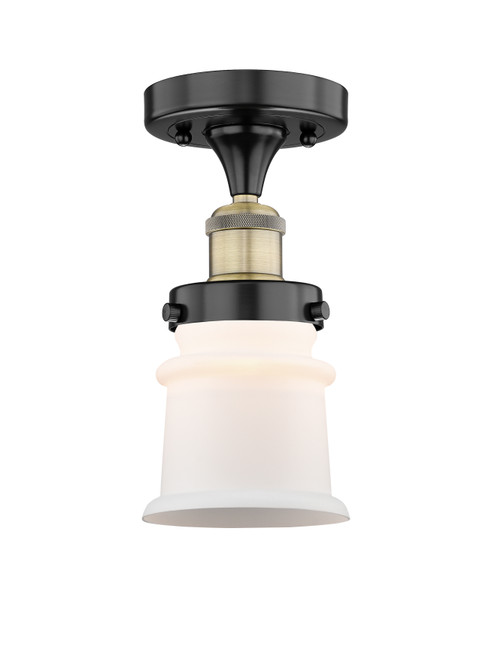 INNOVATIONS 616-1F-BAB-G181S Canton 1 5.25 inch Semi-Flush Mount Black Antique Brass