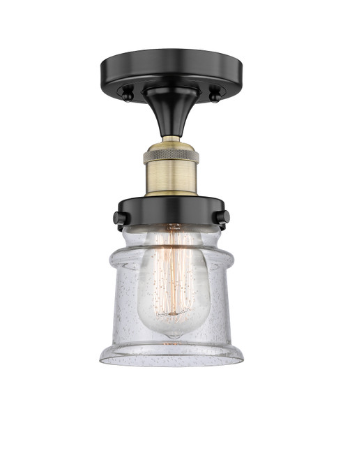 INNOVATIONS 616-1F-BAB-G184S Canton 1 5.25 inch Semi-Flush Mount Black Antique Brass