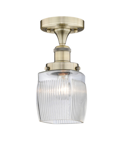 INNOVATIONS 616-1F-AB-G302 Colton 1 6 inch Semi-Flush Mount Antique Brass