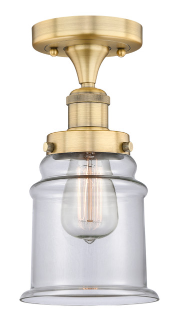 INNOVATIONS 616-1F-BB-G182 Canton 1 6 inch Semi-Flush Mount Brushed Brass