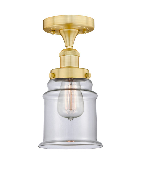 INNOVATIONS 616-1F-SG-G182 Canton 1 6 inch Semi-Flush Mount Satin Gold