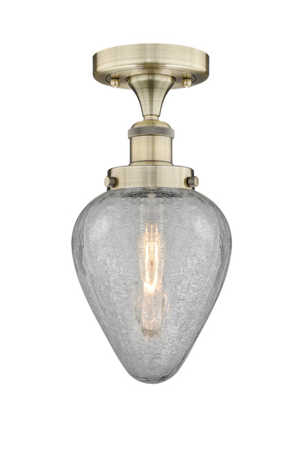 INNOVATIONS 616-1F-AB-G165 Geneseo 1 6 inch Semi-Flush Mount Antique Brass