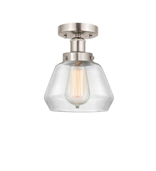 INNOVATIONS 616-1F-SN-G172 Fulton 1 Light 6.5 inch Semi-Flush Mount Brushed Satin Nickel