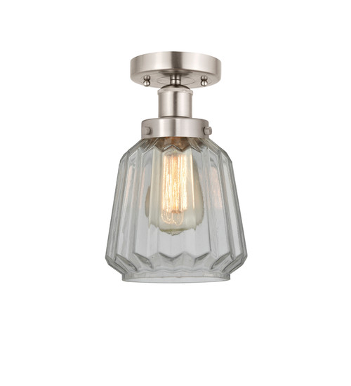 INNOVATIONS 616-1F-SN-G142 Chatham 1 Light 6.5 inch Semi-Flush Mount Brushed Satin Nickel