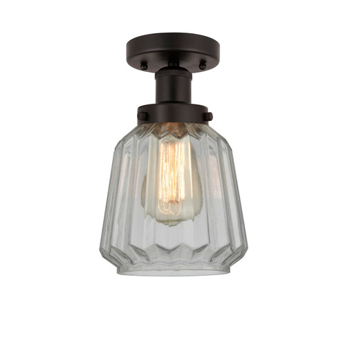 INNOVATIONS 616-1F-OB-G142 Chatham 1 Light 6.5 inch Semi-Flush Mount Oil Rubbed Bronze