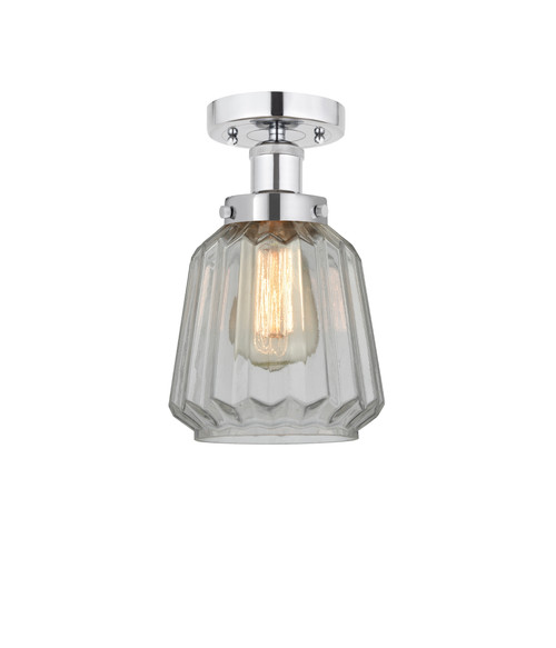 INNOVATIONS 616-1F-PC-G142 Chatham 1 Light 6.5 inch Semi-Flush Mount Polished Chrome