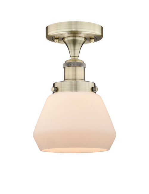 INNOVATIONS 616-1F-AB-G171 Fulton 1 6.5 inch Semi-Flush Mount Antique Brass
