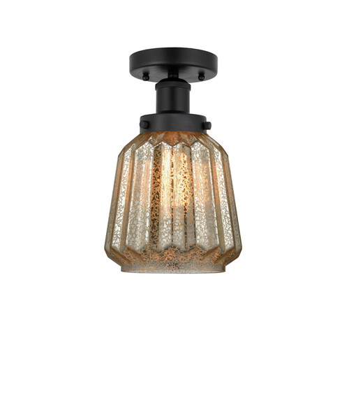 INNOVATIONS 616-1F-BK-G146 Chatham 1 Light 6.5 inch Semi-Flush Mount Matte Black