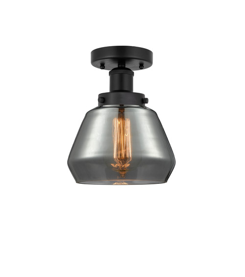 INNOVATIONS 616-1F-BK-G173 Fulton 1 Light 6.5 inch Semi-Flush Mount Matte Black