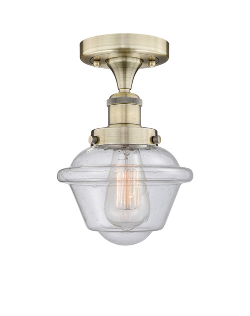INNOVATIONS 616-1F-AB-G534 Oxford 1 6.5 inch Semi-Flush Mount Antique Brass