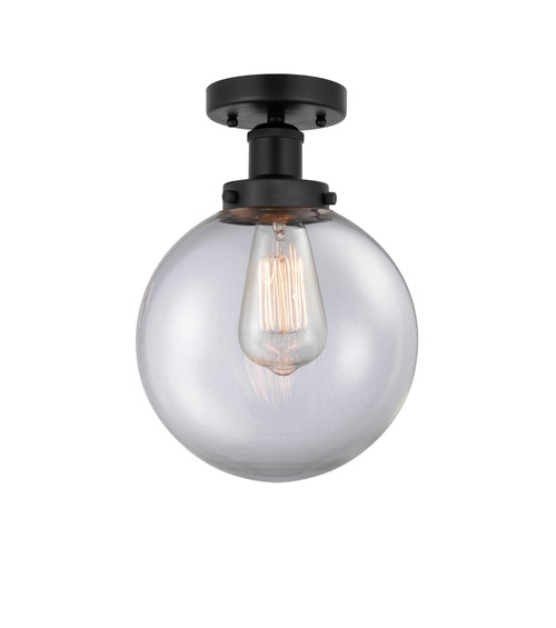 INNOVATIONS 616-1F-BK-G202-8 Beacon 1 Light 6.5 inch Semi-Flush Mount Matte Black