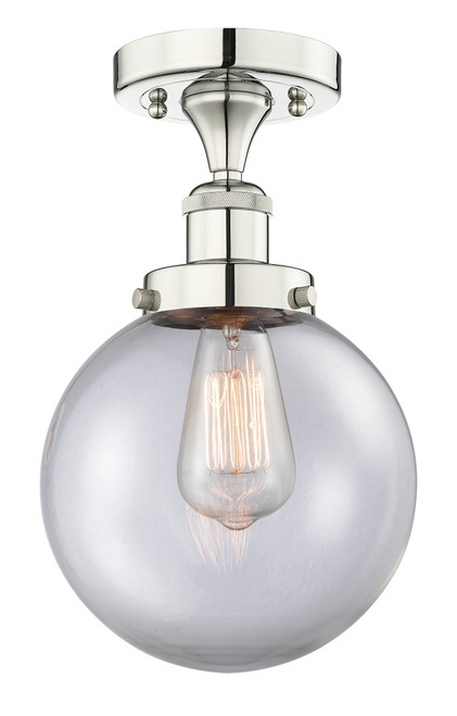 INNOVATIONS 616-1F-PN-G202-8 Beacon 1 6.5 inch Semi-Flush Mount Polished Nickel