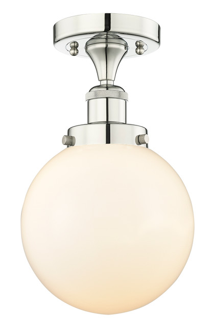 INNOVATIONS 616-1F-PN-G201-8 Beacon 1 6.5 inch Semi-Flush Mount Polished Nickel