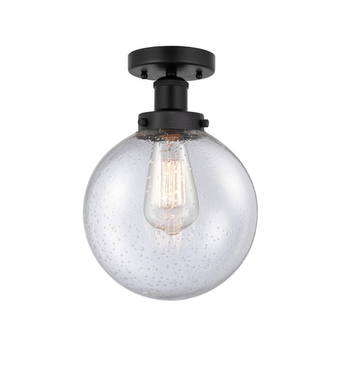 INNOVATIONS 616-1F-BK-G204-8 Beacon 1 Light 6.5 inch Semi-Flush Mount Matte Black