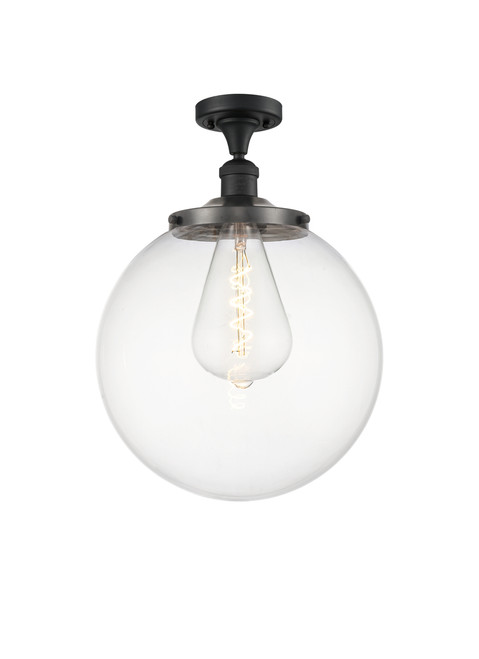 INNOVATIONS 517-1CH-BK-G202-14 Beacon 1 Light 14 inch Semi-Flush Mount Matte Black