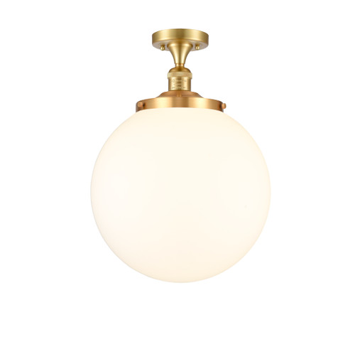 INNOVATIONS 517-1CH-SG-G201-14 Beacon 1 Light 14 inch Semi-Flush Mount Satin Gold