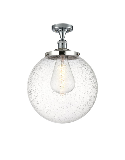 INNOVATIONS 517-1CH-PC-G204-14 Beacon 1 Light 14 inch Semi-Flush Mount Polished Chrome