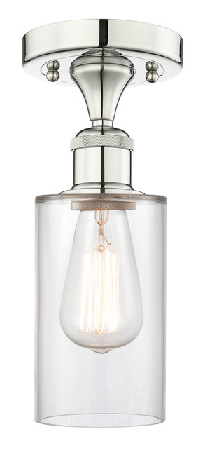 INNOVATIONS 616-1F-PN-G802 Clymer 1 3.875 inch Semi-Flush Mount Polished Nickel