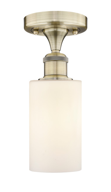 INNOVATIONS 616-1F-AB-G801 Clymer 1 3.875 inch Semi-Flush Mount Antique Brass