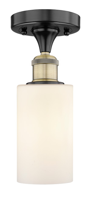 INNOVATIONS 616-1F-BAB-G801 Clymer 1 3.875 inch Semi-Flush Mount Black Antique Brass