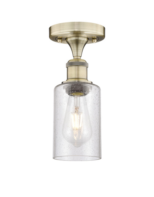 INNOVATIONS 616-1F-AB-G804 Clymer 1 3.875 inch Semi-Flush Mount Antique Brass